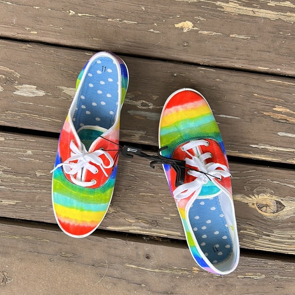 Shoes - NWT Handmade One of A Kind Sharpie Rainbow Sneakers Size Women’s 11
